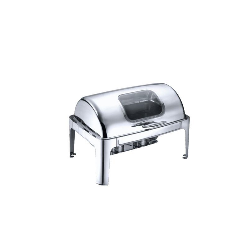 CHAFING DISH ROLL TOP 9 LITRES WITH GLASS LID - CHAFING DISHES Kenya