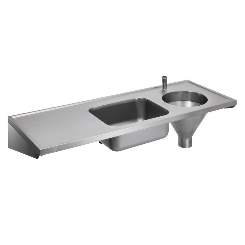 COMBINED SLOP HOPPER WITH SINK AND DRAINER – RH - SLUICE SINKS Kenya