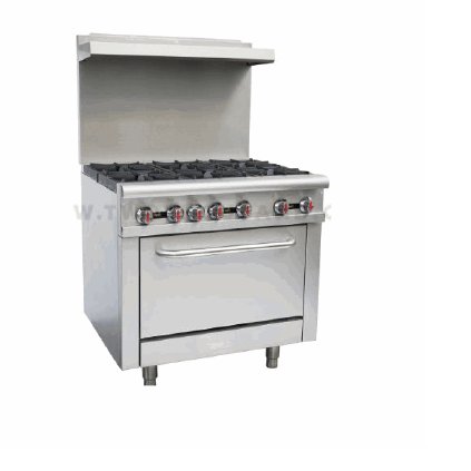 6 BURNER GAS RANGE WITH GAS OVEN RGR36 REDLINE - COOKERS Kenya