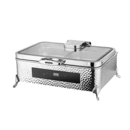 ELECTRIC CHAFING DISH HAMMERED STAINLESS STEEL FINISH 9 LITRES RECTANGLE - CHAFING DISHES Kenya