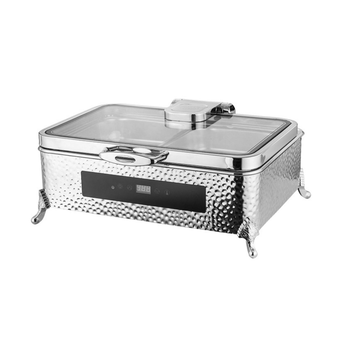 ELECTRIC CHAFING DISH HAMMERED STAINLESS STEEL FINISH 9 LITRES RECTANGLE - CHAFING DISHES Kenya